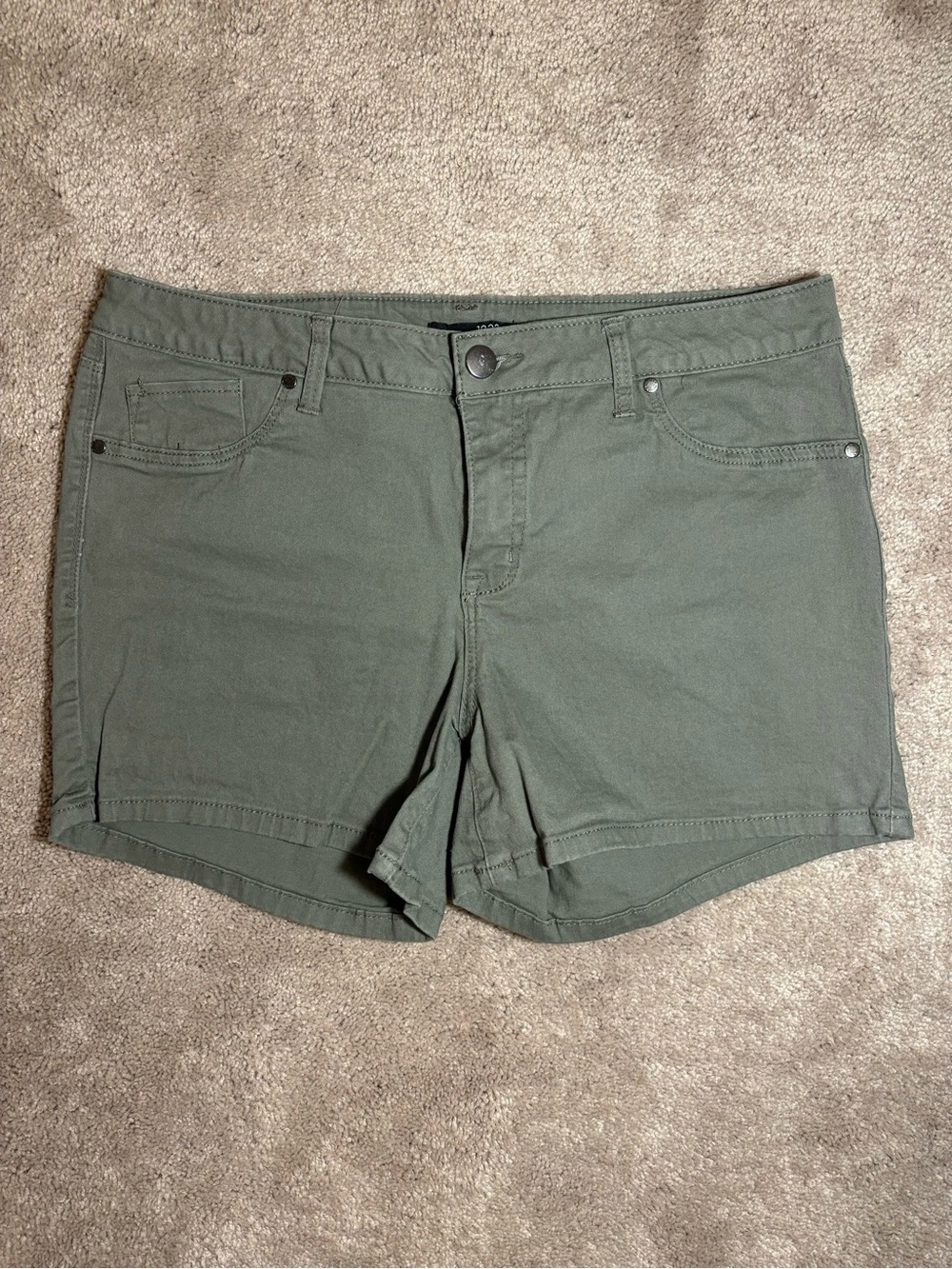 1822 Denim Olive Green Jean Shorts